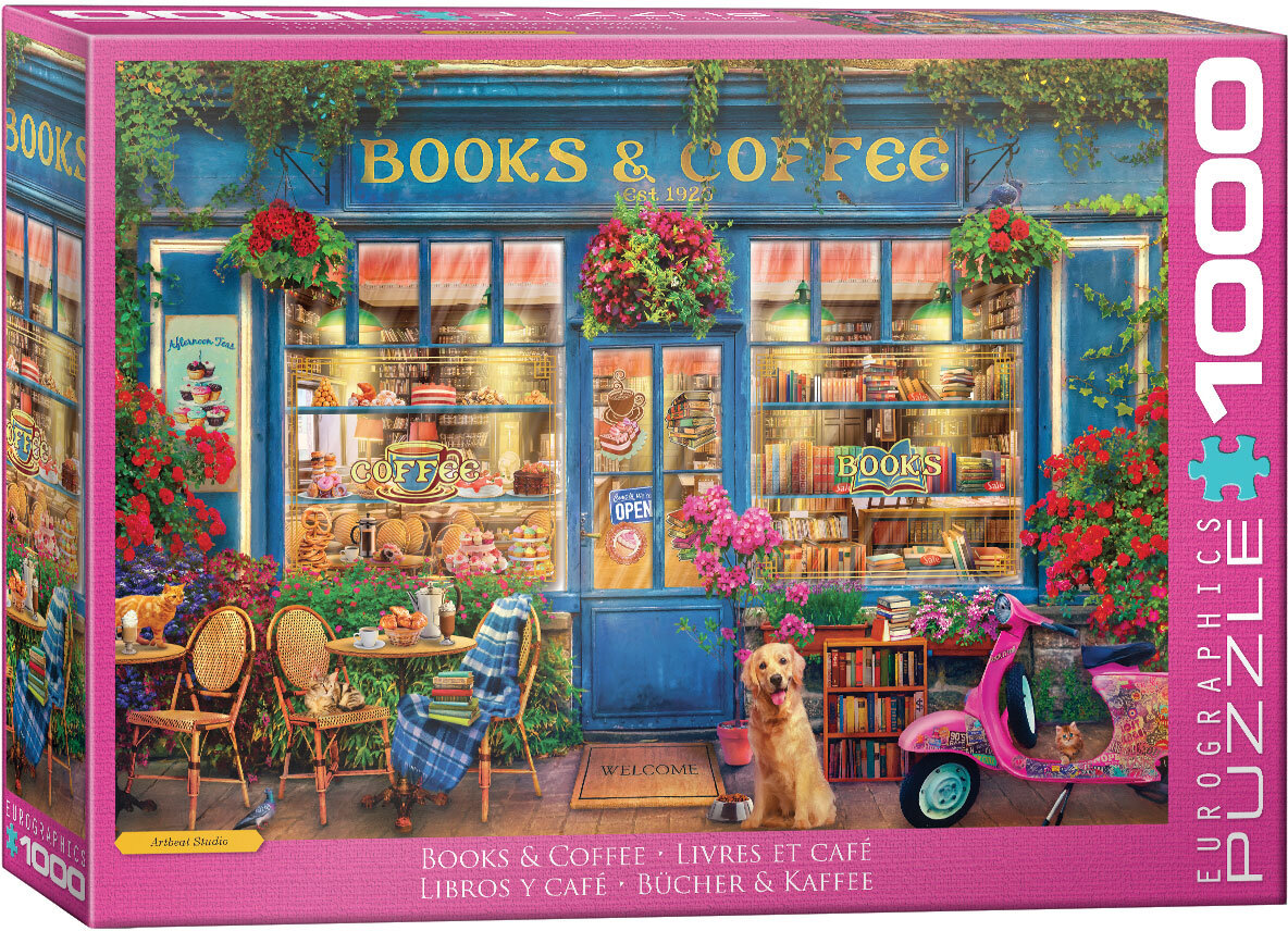 پازل یوروگرافیک 1000 تکه طرح Books & Coffee