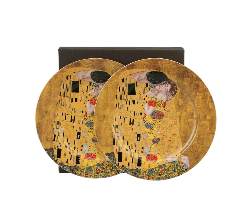  ست دوتایی بشقاب طرح نقاشی بوسه اثر گوستاو کلیمت 