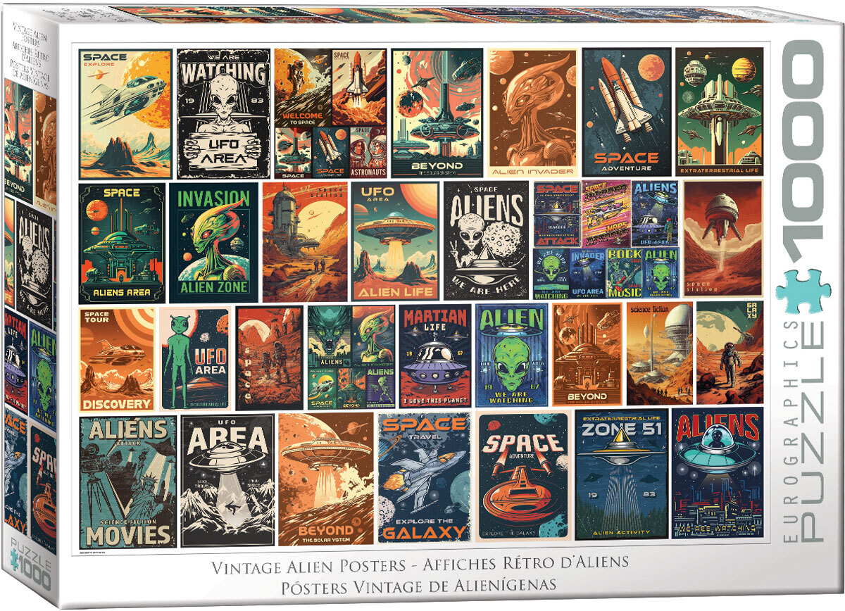  پازل یوروگرافیک 1000 تکه طرح Vintage Alien Posters 