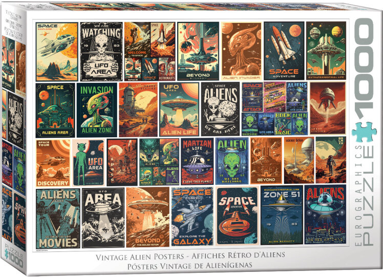 پازل یوروگرافیک 1000 تکه طرح Vintage Alien Posters