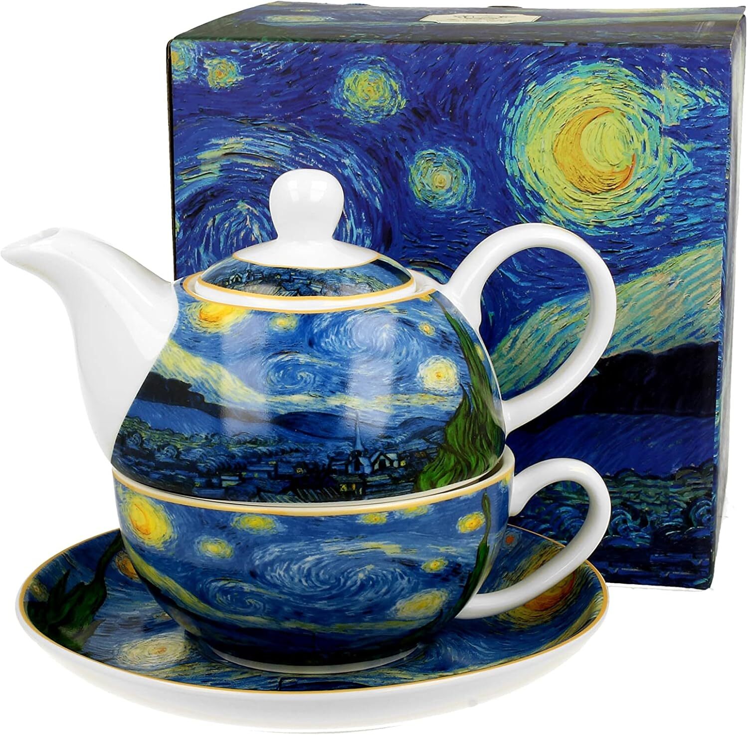  ست چای طرح نقاشی شب پرستاره ونگوگ 