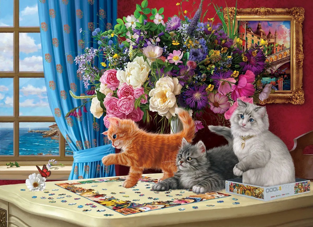 پازل یوروگرافیک اسمارت کات طرح Puzzling Cats