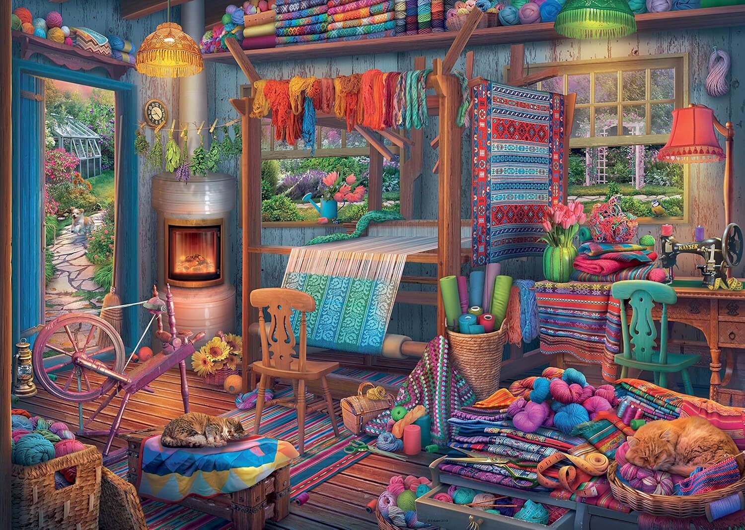 پازل راونزبرگر ۱۰۰۰ تکه طرح The Weaver's Workshop
