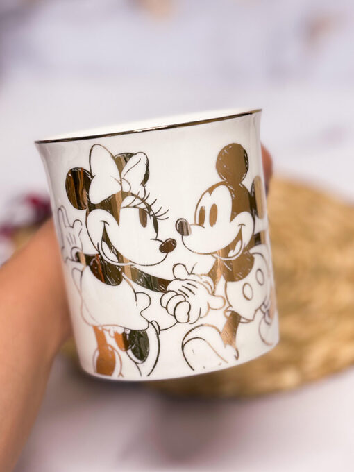  ماگ سرامیکی سفید طلایی طرح MINNIE 